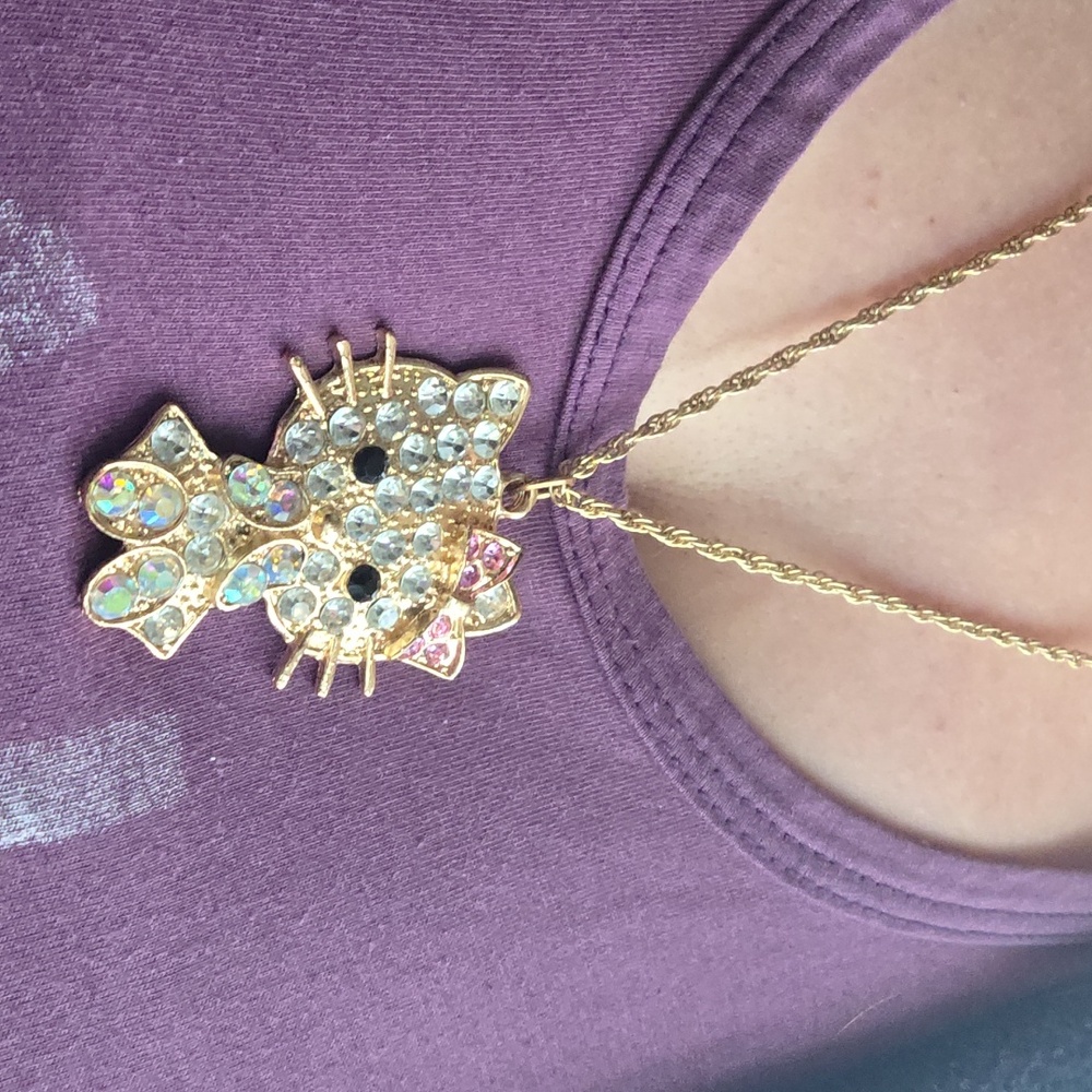 Hello Kitty Rhinestone Pendant Necklace